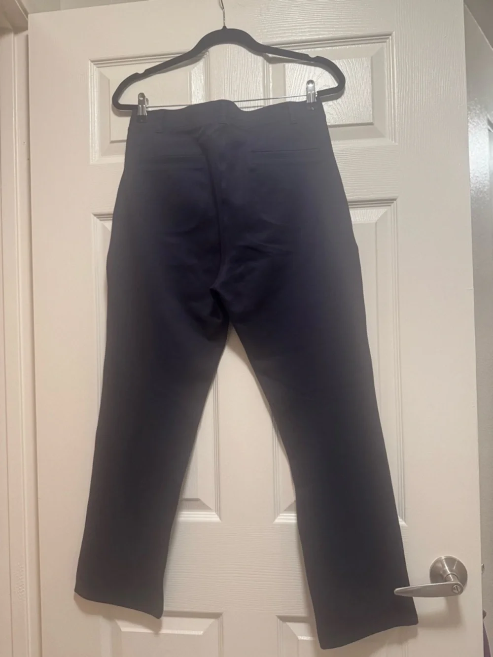 Quince Navy Ultra-Stretch Straight-Leg Ponte Pants
